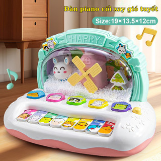 Đồ chơi đàn Piano Tuyết Cho Bé Có Đèn Nhạc – Đàn Piano Thỏ Gió Xoay, Âm Thanh Vui Nhộn, Học Nhạc Sớm Cho Trẻ