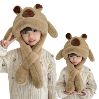  Mũ capybara Lông bóp tai giật có tiếng kêu Giữ Ấm Mùa Thu Đông Kiểu Dáng Hoạt Hình Có Tai giật Voi Women 