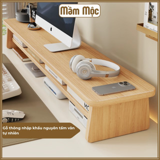   Kệ Rộng 30cm  Kệ gỗ nâng màn hình máy tính gỗ tự nhiên đầy đủ kích thước kệ gỗ dày 2cm có chia tầng bo cạnh tinh tế 