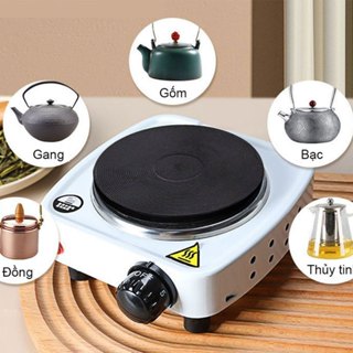 Bếp điện mini, Bếp điện từ 500w pha cafe, trà, nấu nước tiện ích không kén nồi - Bảo Hành 12 tháng