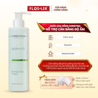 Nước Hoa Hồng Bio Phyto Refreshing Toner CHRISTINA Hỗ Trợ Se Khít Lỗ Chân Lông, Cân Bằng Độ Ẩm Cho Da 300ml