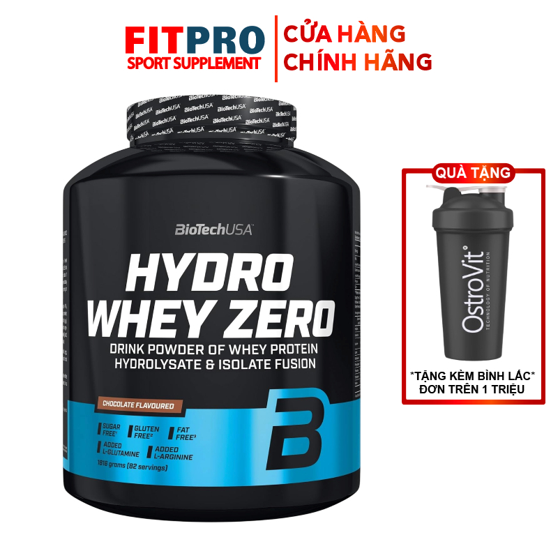 BiotechUSA HYDRO WHEY ZERO 4Lbs (82 Servings), 100% Hydrolyzed Whey, Hỗ Trợ Phục Hồi Xây Dựng Cơ Bắp