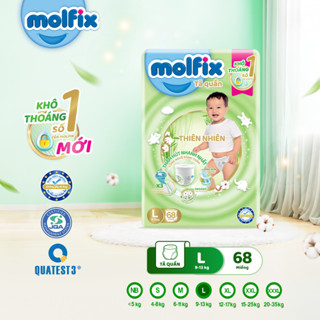   Tặng Bộ Lắp Ghép - Mua 3 đủ 699K  Tã quần thiên nhiên Molfix Ultra đủ size M76 L68 XL62 XXL56 