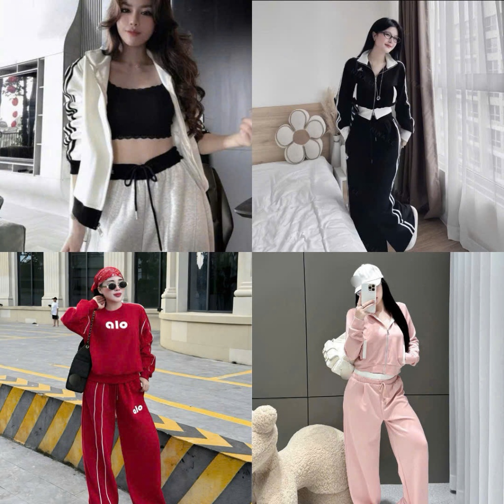 Đồ bộ nỉ thời trang,Bộ đồ nỉ nữ đẹp áo sọc kẻ trẻ trung năng động X77