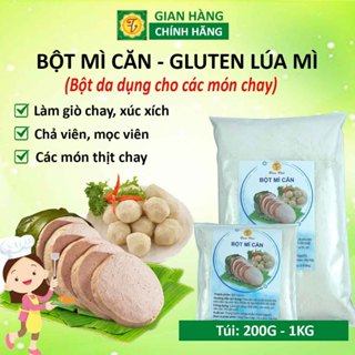 Bột mì căn làm giò chay 1kg 500g 200g,bột mì đa dụng làm sườn non chay, xúc xích chay, gluten lúa mì