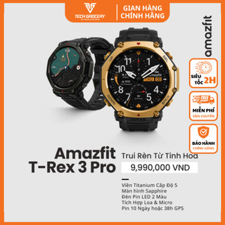 Đồng hồ thông minh Amazfit T-Rex 3 Pro Màn hình Sapphire AMOLED có đèn pin,Pin 25 ngày 10 ATM Hơn 180 chế độ thể thao 