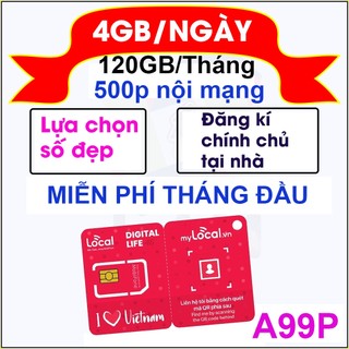  sim 4g 4gb ngày  Miễn phí tháng đầu  local A99p sóng mobifone 4gb ngày +500p gọi chỉ với 99k tháng đăng kí chính chủ 