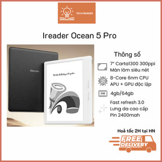 Máy đọc sách Ireader Ocean 5 Ocean 5 Pro - Mới nhất - Màn hình carta1300 ko phủ kính siêu nét