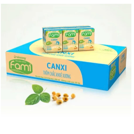 Thùng 36 hộp sữa đậu bằng Fami Canxi 200ml