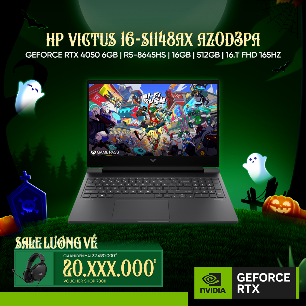 Laptop Gaming HP Victus 16-s1148AX AZ0D3PA R5-8645HS Card đồ họa GeForce RTX™ 4050 6GB
