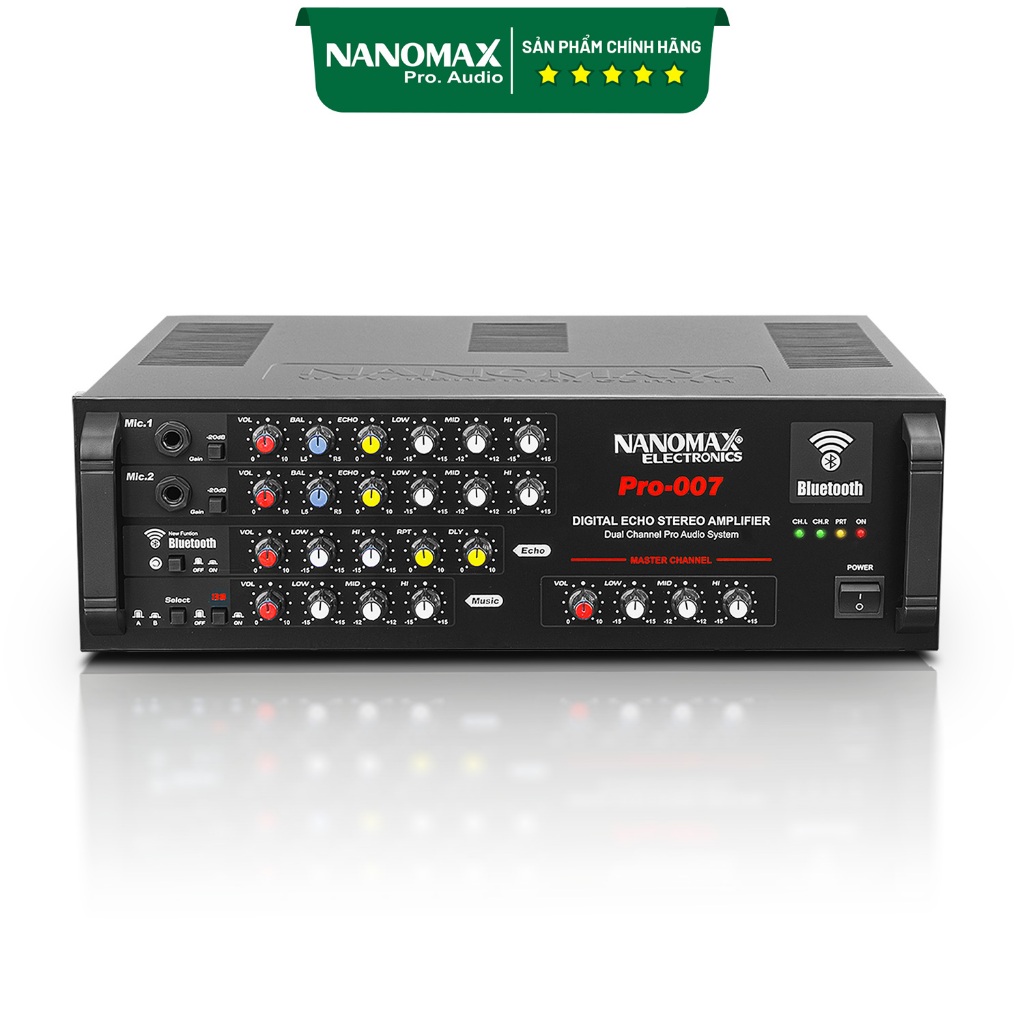 Amply Karaoke 8 Sò Nanomax Pro-007 720w/max Kết Nối Bluetooth Chính Hãng Chất Lượng Cao
