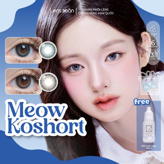  Kính áp tròng cận 6 tháng LENS XOẮN lens tự nhiên xám ánh xanh có viền vừa mắt size nhỏ trong veo IDIFF MEOW KOSHORT 