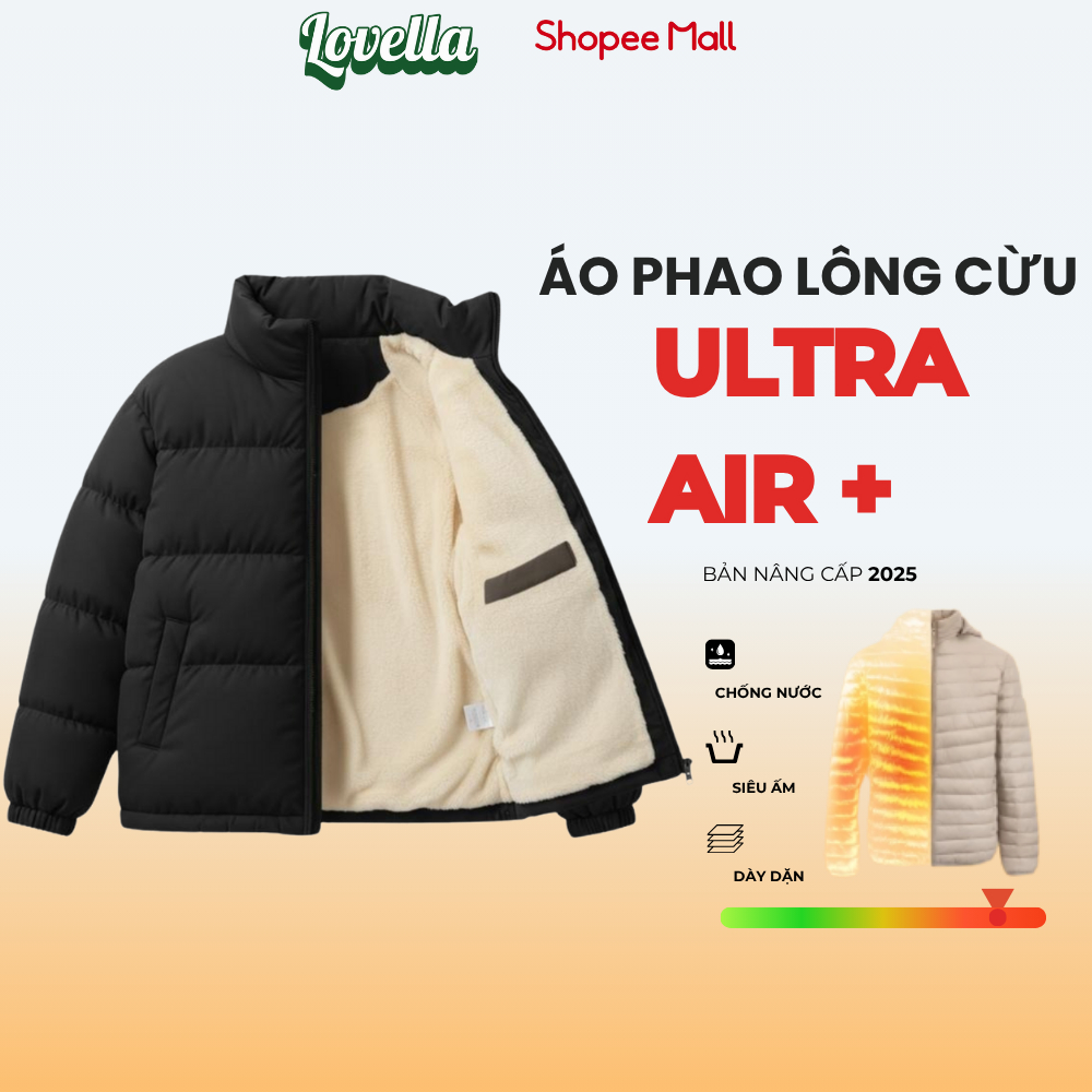 Áo Khoác Phao Nam Nữ LOVELLA Lót Lông Cừu Mềm Mại, Áo Phao Đại Hàn 3 Lớp Dày Dặn Giữ Ấm Siêu Tốt, Form Đẹp Dễ Mặc | BigBuy360 - bigbuy360.vn