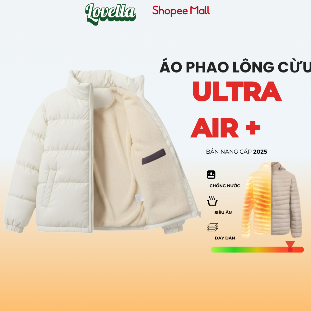 Áo Khoác Phao Nam Nữ LOVELLA Lót Lông Cừu Mềm Mại, Áo Phao Đại Hàn 3 Lớp Dày Dặn Giữ Ấm Siêu Tốt, Form Đẹp Dễ Mặc | BigBuy360 - bigbuy360.vn