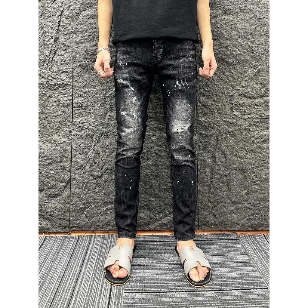 quần jeans D222 CÀO XƯỚC xám 4 cúc được ktra hàng