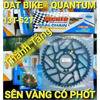  Nhông sên dĩa Cao Su  Datbike Quantum S0,S1,S2,S3 13T-52T-60T sên vàng 