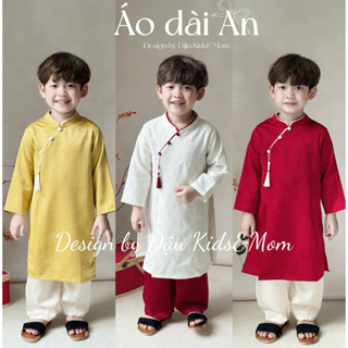  Áo dài Tết bé trai An chất liệu lụa gấm dày - Đậu Kids&Mom 