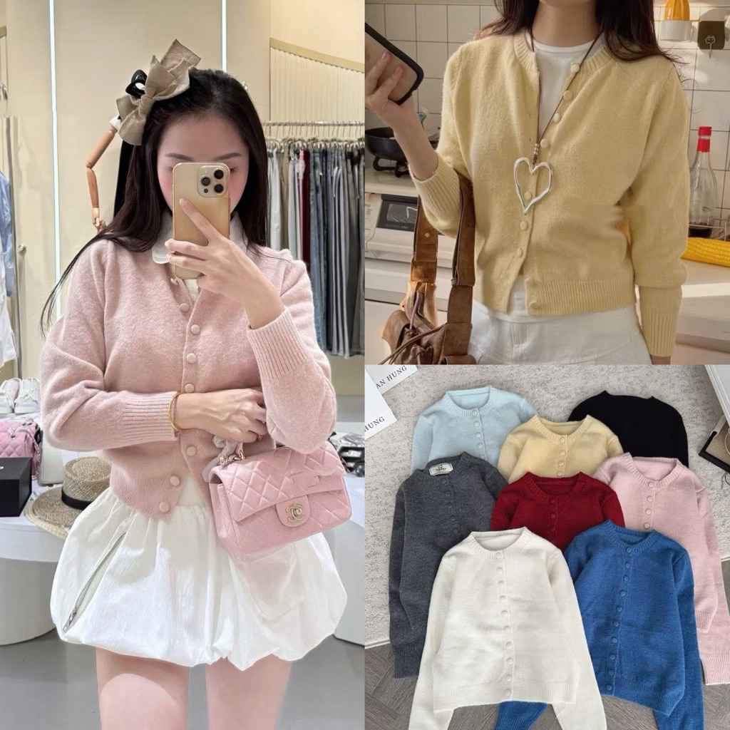 (Hàng QC L1)Áo cardigan len lông thỏ mịn dày dặn trơn KHUY BỌC dài tay nhiều màu phong cách Hàn Quốc-Dành Cho Nữ | BigBuy360 - bigbuy360.vn