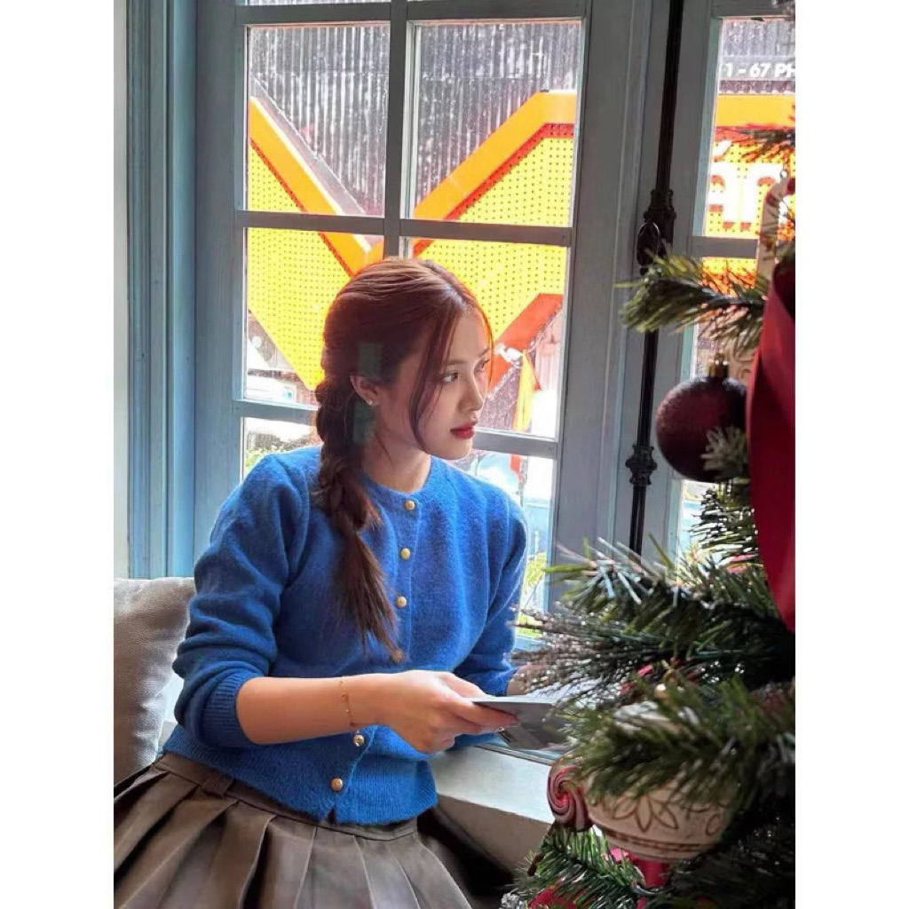 Áo Khoác Cadigan Lông Thỏ Cúc Đồng Hàng QC Loại 1.M902.tag EGG | BigBuy360 - bigbuy360.vn