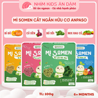  Date T7 2026  Mì Somen Rau Củ Hữu Cơ Anpaso Cho Bé  6M+ Ăn Dặm 100gr 