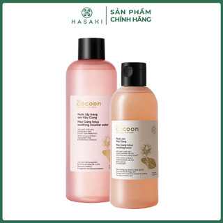  Combo Cocoon Nước Tẩy Trang Sen 500ml + Nước Cân Bằng 310ml Sen Hậu Giang Cho Da Rất Nhạy Cảm Hasaki Sản Phẩm Chính Hãng 