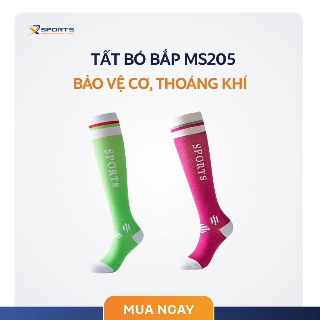 XSPORTS - TẤT BÓ BẮP DÀNH CHO NAM NỮ THOẢI MÁI, THOÁNG MÁT - MS205