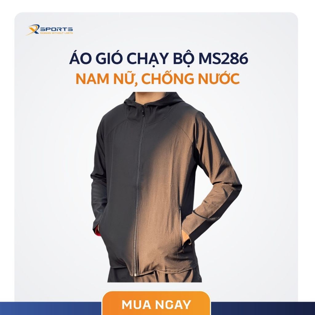 XSPORTS - ÁO GIÓ CHẠY BỘ CHỐNG NƯỚC DÀNH CHO NAM NỮ - MS286