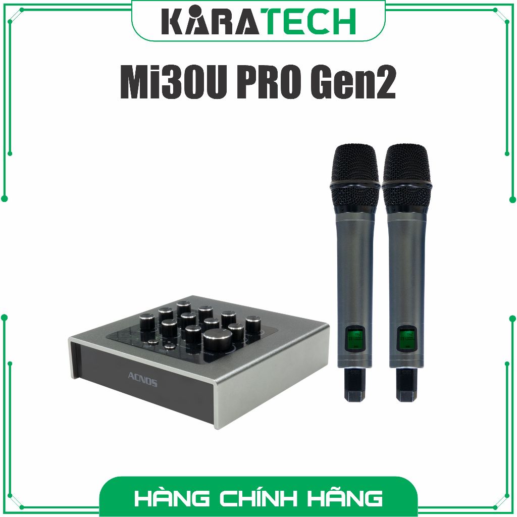 ACNOS Mi30U PRO Gen2 vang số chỉnh cơ tích hợp bluetooth và micro không dây UHF, Bảo hành 12 tháng