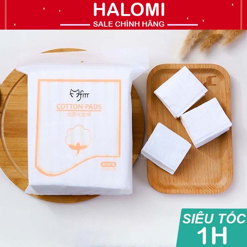 Bông tẩy trang 222 miếng 3 lớp FM Cotton Pads mềm mịn tiện lợi HALOMI