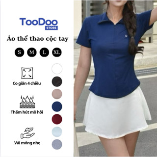 Áo thể thao cộc tay Polo nữ Lia Top mặc tập gym yoga, chất liệu thoáng mát, thấm hút mồ hôi TooDoo[06]