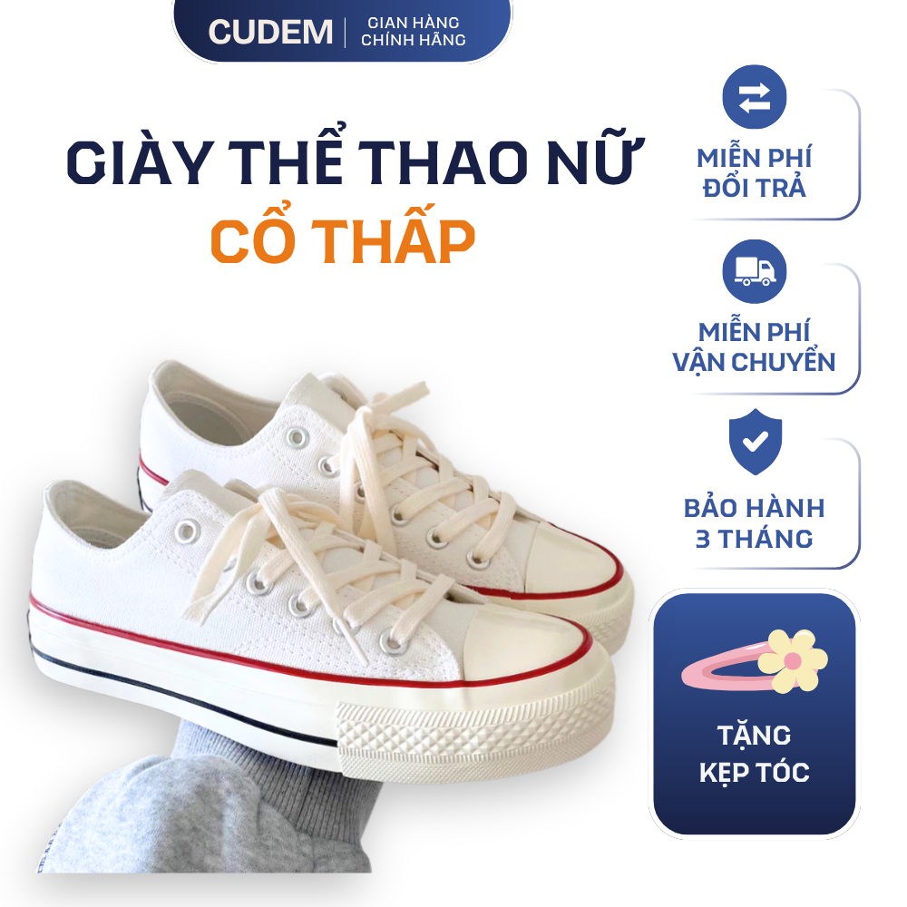 Giày thể thao nữ cổ thấp 1970s đi học xinh xắn (Kiểu dáng convers cổ thấp)  - CÚ ĐÊM S2