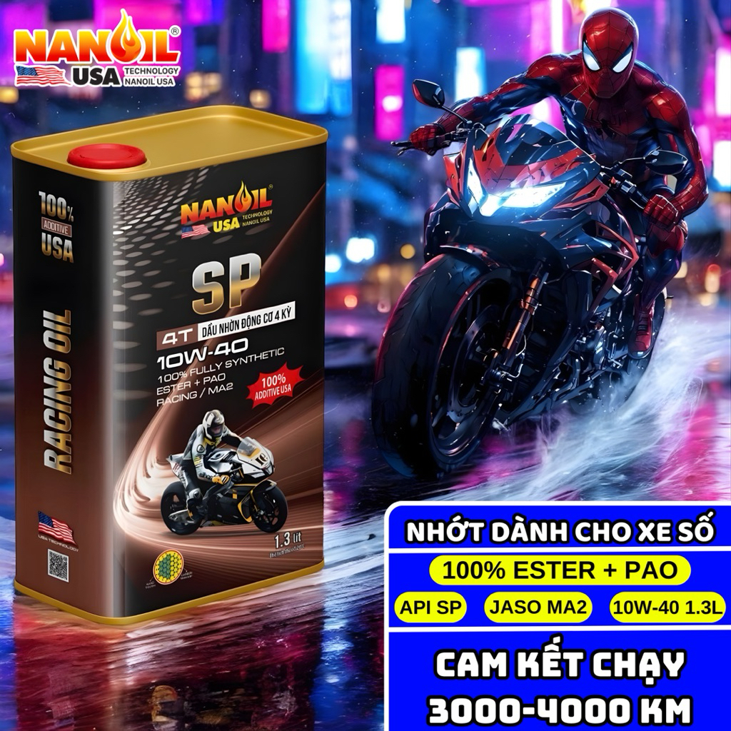 Dầu nhớt xe số NANOIL USA 10W40 SP 1.3L