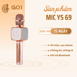 Micro karaoke bluetooth YS 69, mẫu mới, âm thanh sống động, pin trâu, thiết kế sang xịn