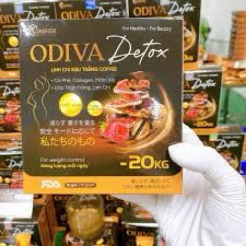Combo 2 hộp Cà phê giảm cân mâm xôi Odiva Detox chính hãng giảm cân an toàn hiệu quả thơm ngon