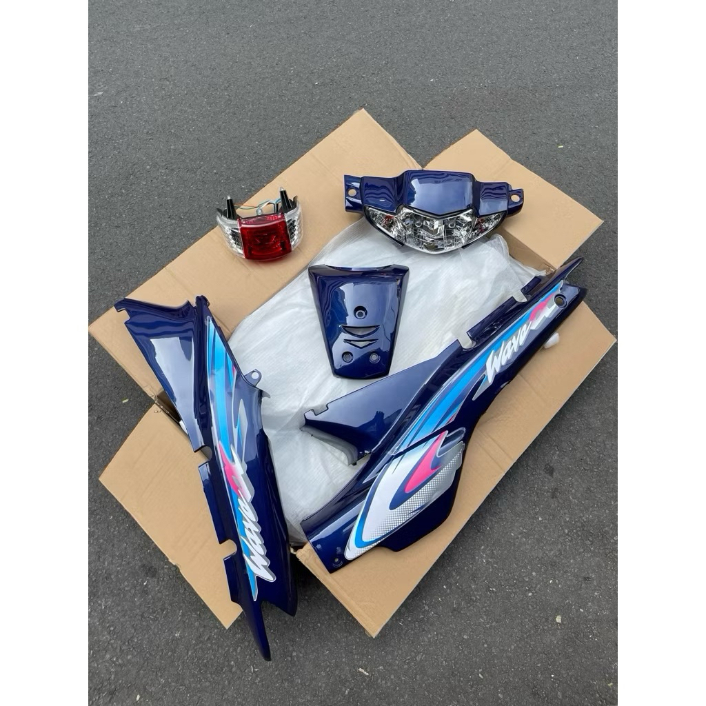 Bộ Dàn Áo Xe Wave Alpha-Wave nhỏ ABS màu Xanh Mực{ Kèm tem }