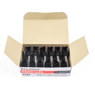 Kẹp Bướm Đen, kích thước 19mm, hộp 12 cái - cao cấp | Stacom C419