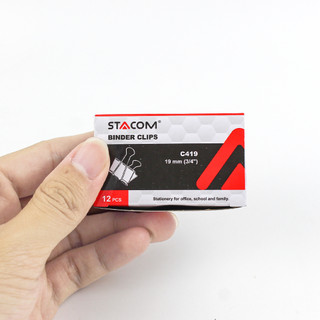 Kẹp Bướm Đen, kích thước 19mm, hộp 12 cái - cao cấp | Stacom C419
