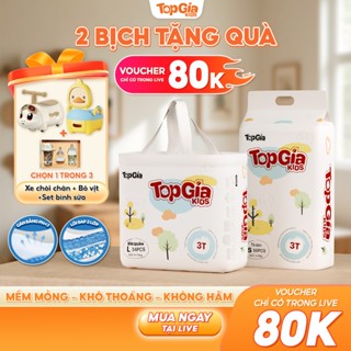   TẶNG QUÀ  Combo 2 bịch Tã dán  Bỉm quần TopGiaKids pH<7 an toàn cho da mềm mỏng khô thoáng không hăm 