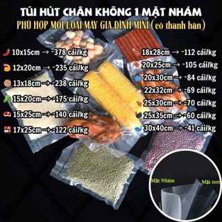 🧺 [Rẻ nhất] 1kg Túi hút chân không thực phẩm/ Túi PA 1 mặt nhám 1 mặt trơn – Hút nhanh, kín chặt - Có bán lẻ 200gr/500gr