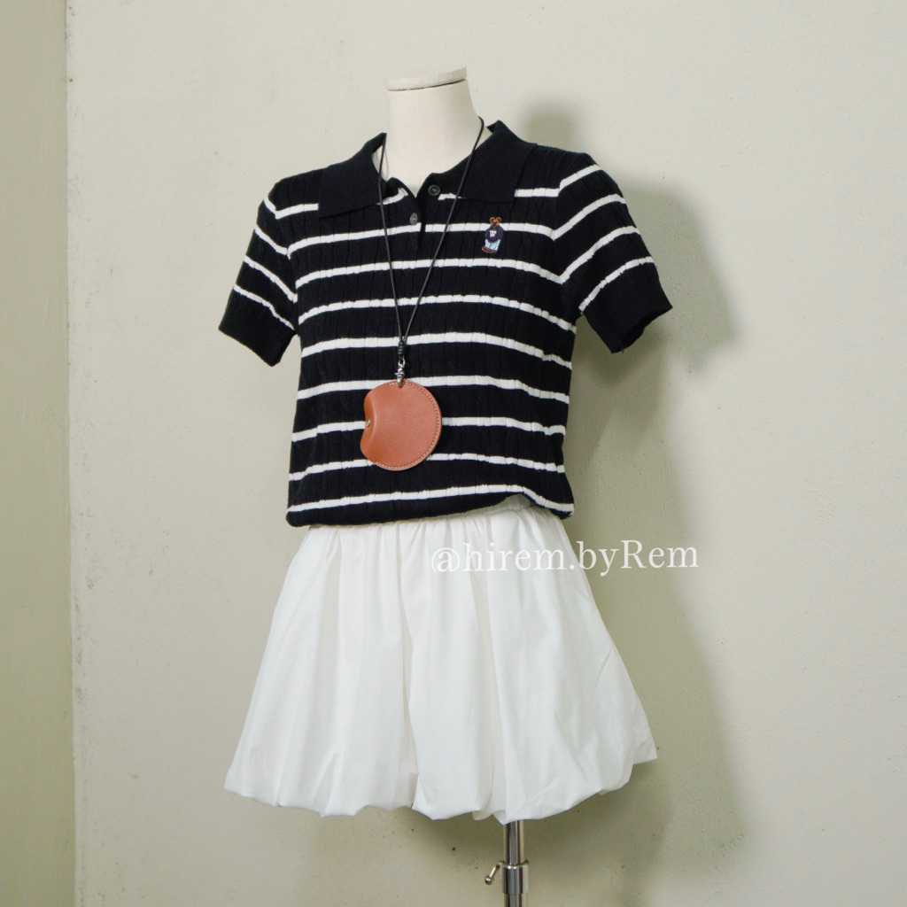 (ẢNH THẬT) Áo len cổ bẻ thêu gấu len mịn dày dặn Rem.clothing