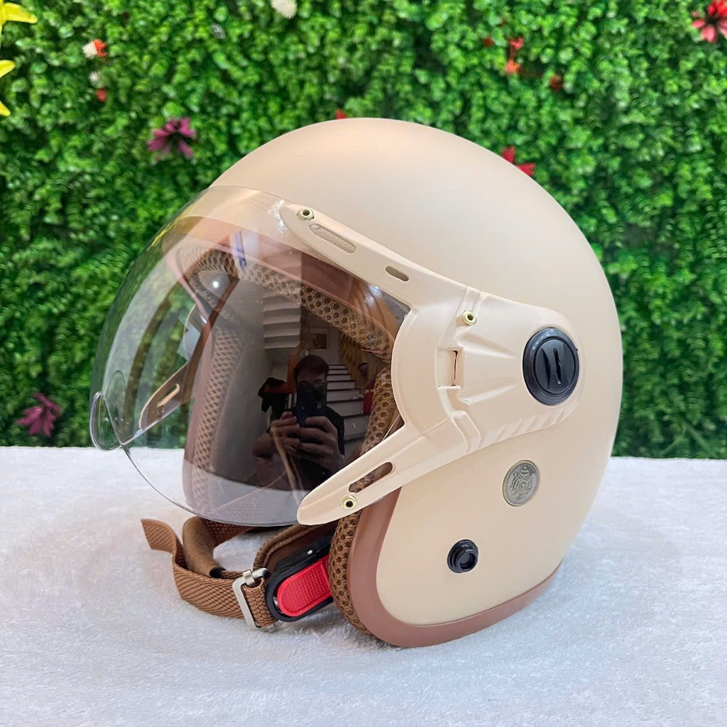 Mũ Bảo Hiểm 3/4 Kính Chống Tia UV Cao Cấp, Nón Bảo Hiểm 3/4 Thời Trang Gọn Nhẹ Nhiều Màu Cho Nam và Nữ