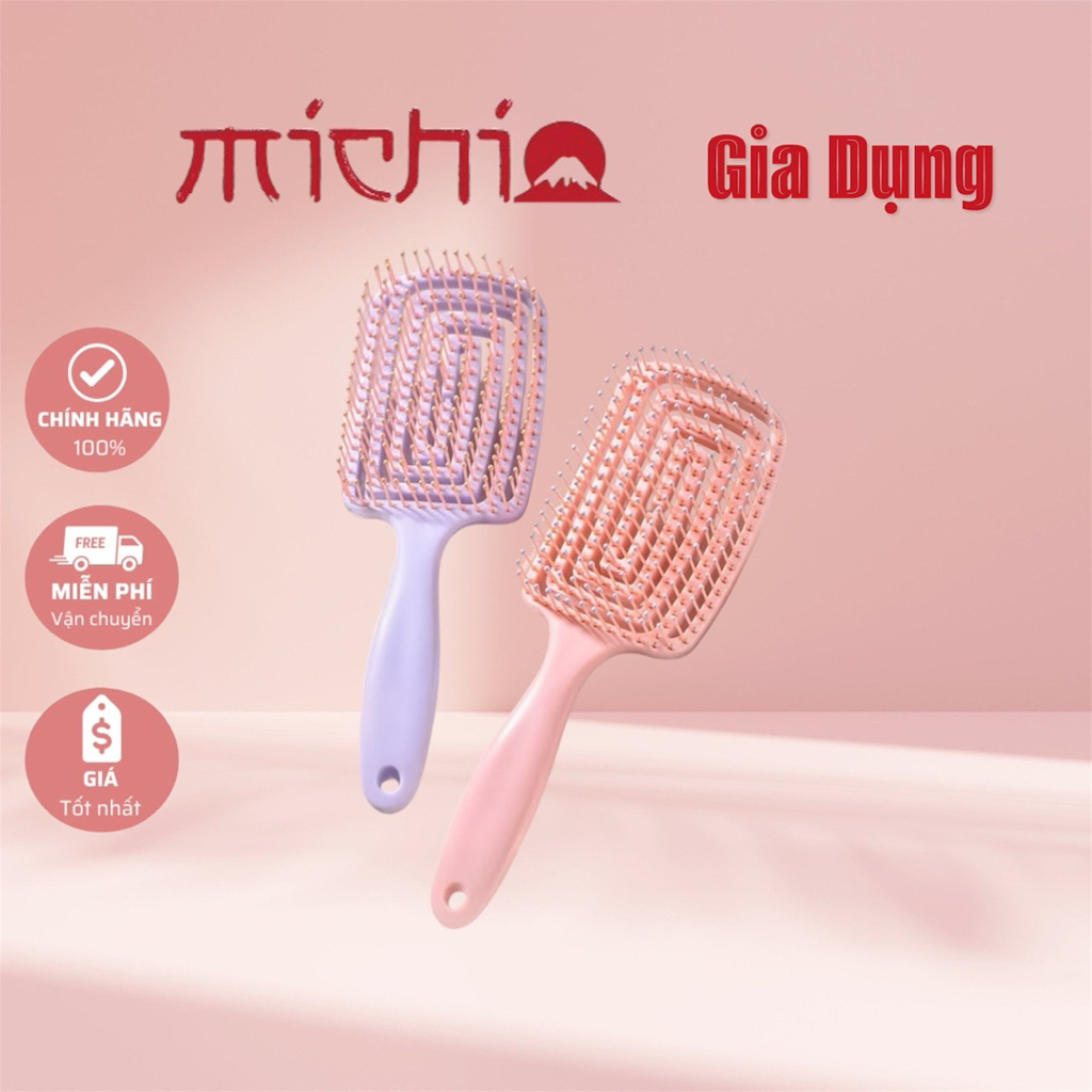 Lược gỡ rối tóc tạo kiểu tóc phồng, chải tóc massage da đầu, thoáng khí êm ái.