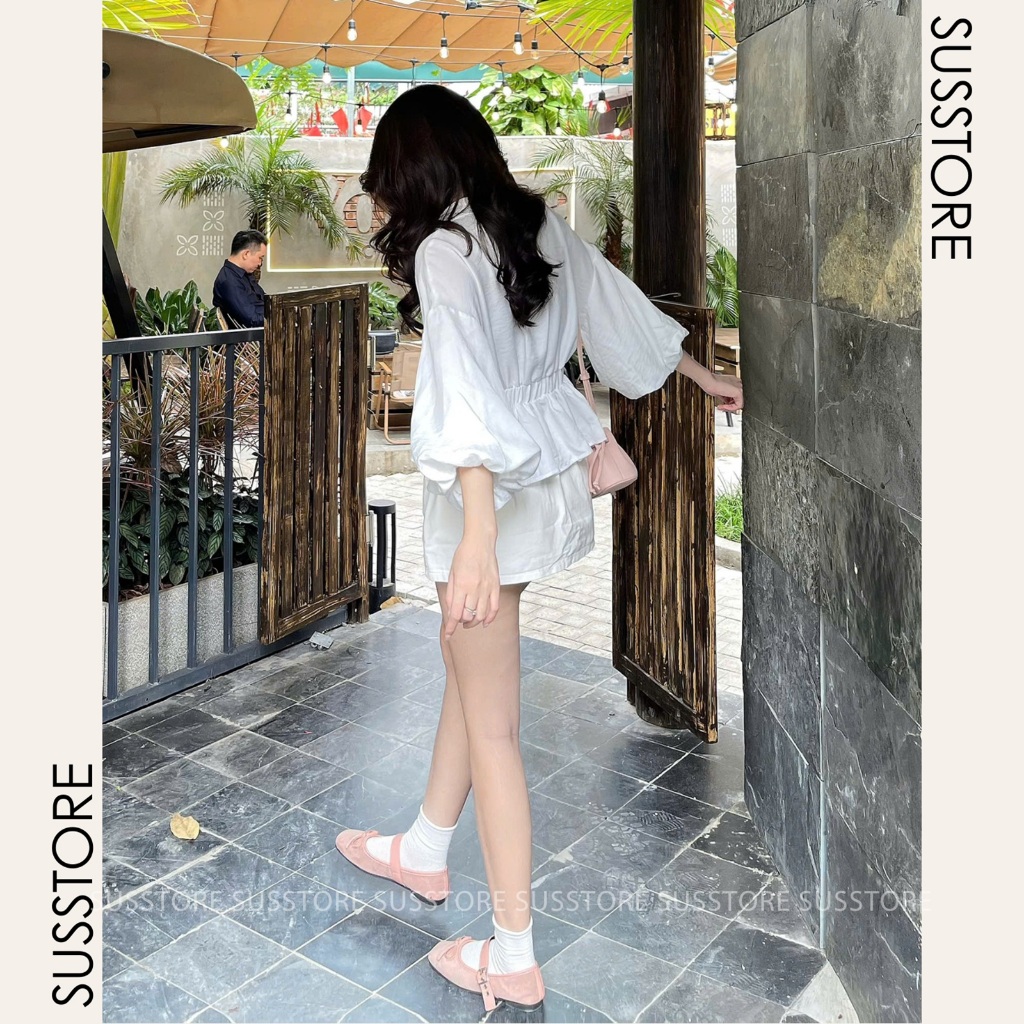 Áo Sơ Mi Bo Eo Lưng Chun Tay Bồng Cúc Dọc Đũi Hàn A3226 Su Chang Thời Trang Nữ | BigBuy360 - bigbuy360.vn
