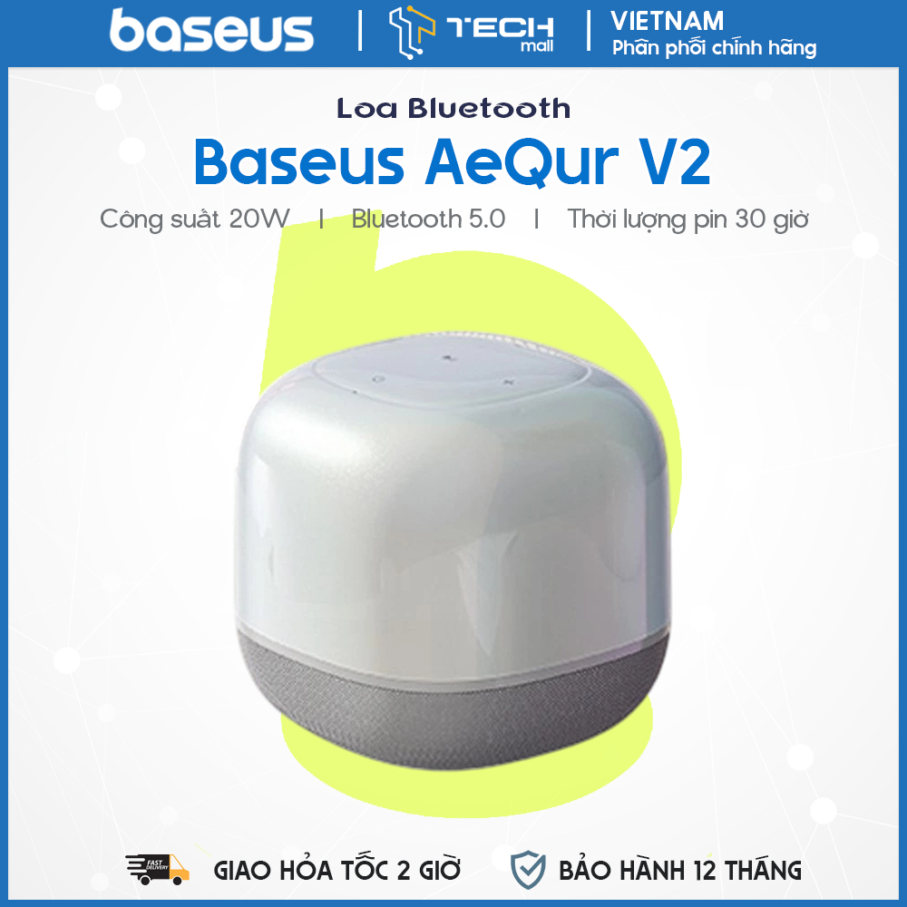 Loa Bluetooth Baseus AeQur V2 Âm Trầm Mạnh Mẽ 3 chế độ EQ Âm thanh 360°