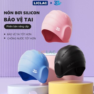Nón bơi mũ bơi bảo vệ tai silicone cao cấp chống nước ôm sát đầu không siết phù hợp nam và nữ NB3T02