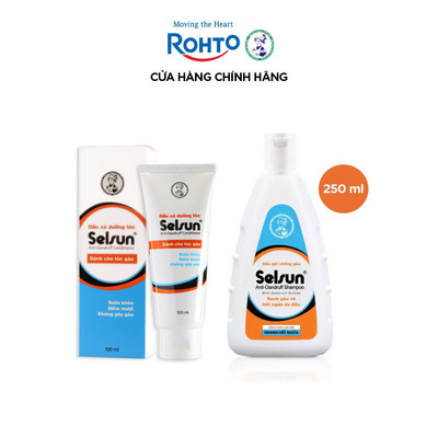 [KOL] Bộ dầu gội Selsun & dầu xả Selsun: 1 Dầu gội Selsun Anti-Dandruff 250ml + 1 Dầu xả Selsun Anti-Dandruff 100ml