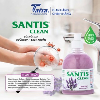 [Chai 500ml] Sữa rửa tay Santis Clean [Hương Lavender] - Tatra