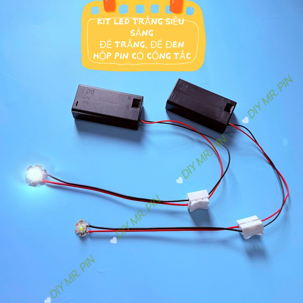 Bộ Đèn LED 3V 6V Có Dây Siêu Sáng, Hộp Pin – Dụng Cụ Thí Nghiệm Khoa Học STEM Cho Học Sinh P0611