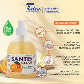 [Chai 500ml] Sữa rửa tay Santis Clean [Hương Cam] Tatra