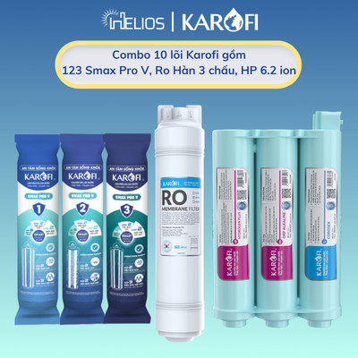 Combo 10 lõi lọc Karofi Smart Connect, đầu nối nhanh mới nhất cho các máy KAQ-U50K,... (Smax V, RO Hàn 3c, HP ion)